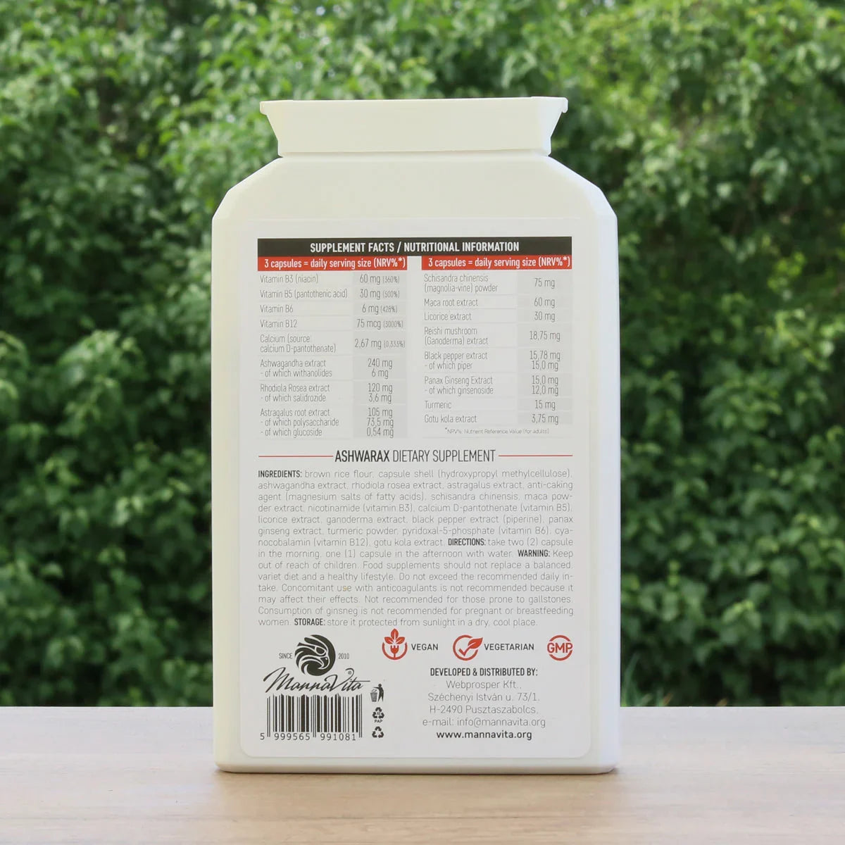 Ashwarax for anxiety, panic & insomnia relief • 90 capsules - Mannavita