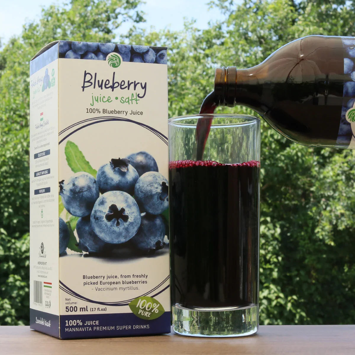 Mannavita Blueberry 100% pure pressed juice • 500 ml - Mannavita