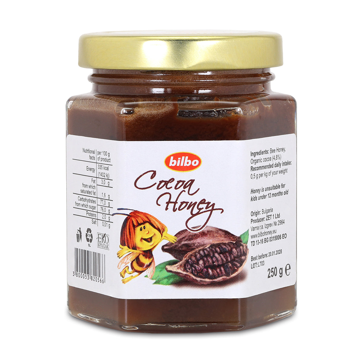 Bilbo Rohkakao-Honig • 250 g