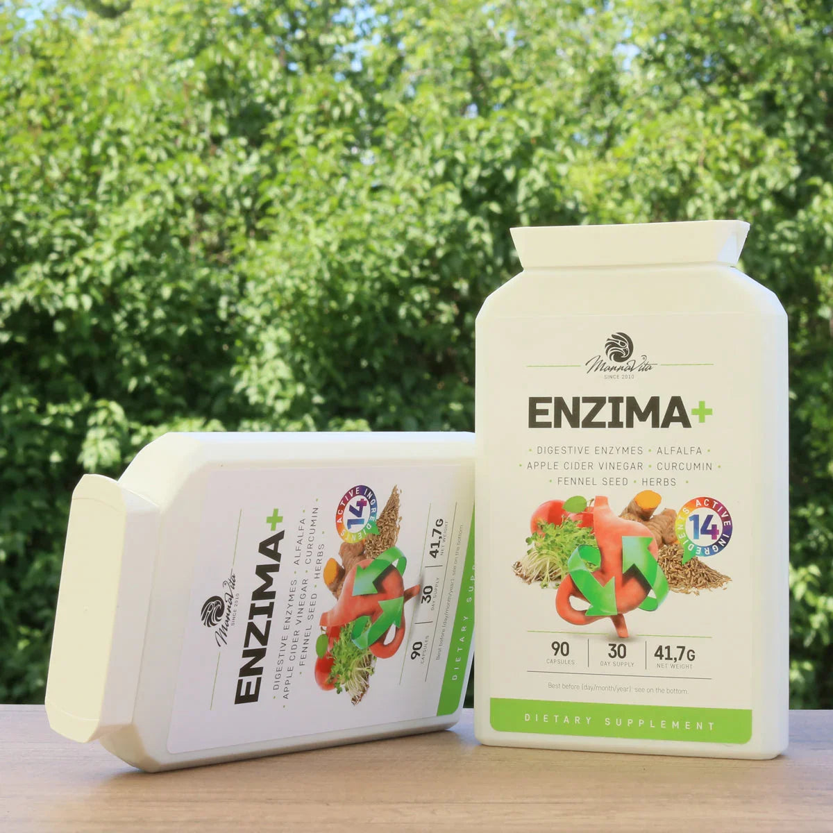ENZIMA+ digestive enzymes complex with Betain HCL • 90 capsules - Mannavita