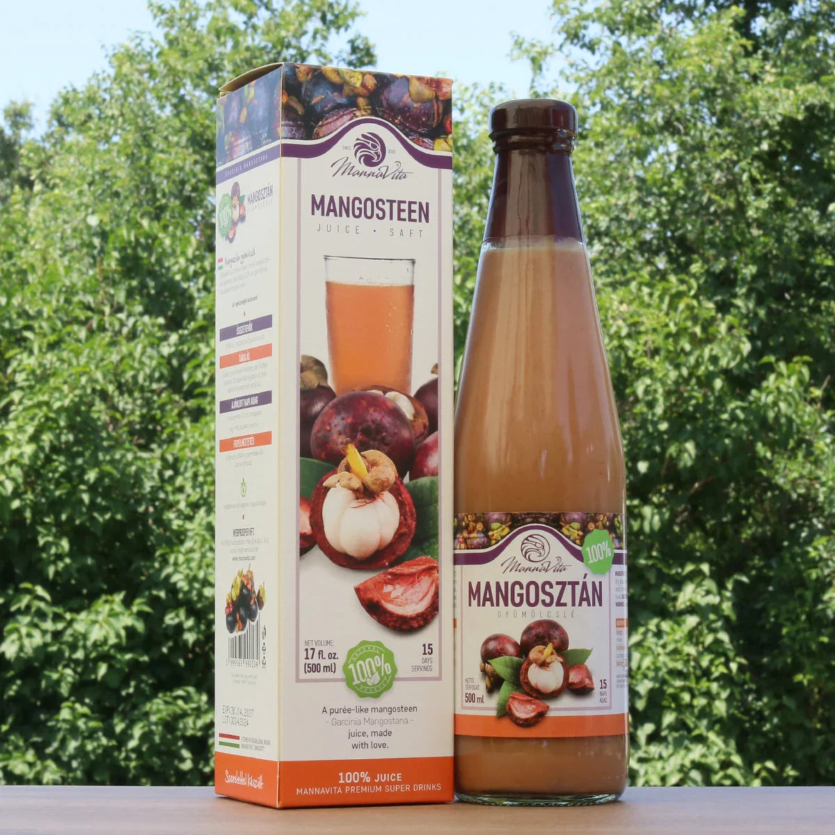 Mannavita Mangosteen 100% pure pressed purée • 500 ml - Mannavita