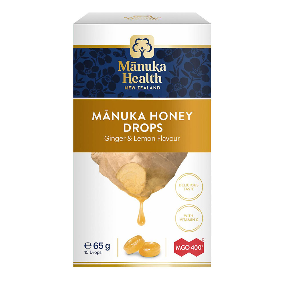 Manuka-Honig Lutschpastillen mit natürlichem Ingwer & Zitrone • 15 Stück