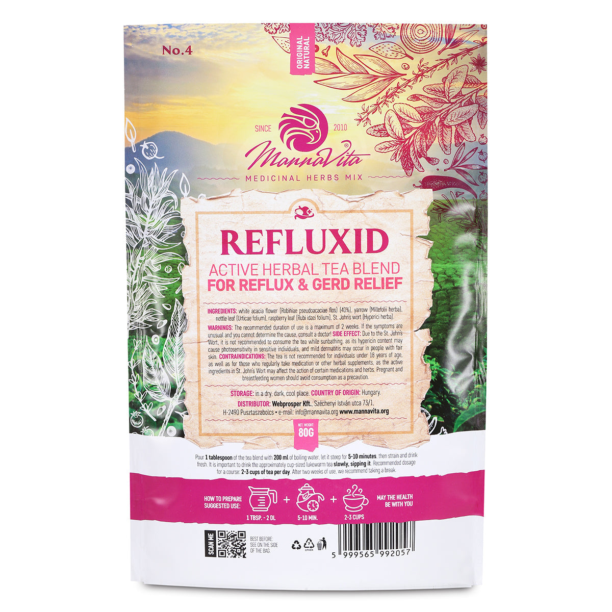 REFLUXID aktive Kräutertee-Mischung zur Linderung von Reflux & GERD • 80g
