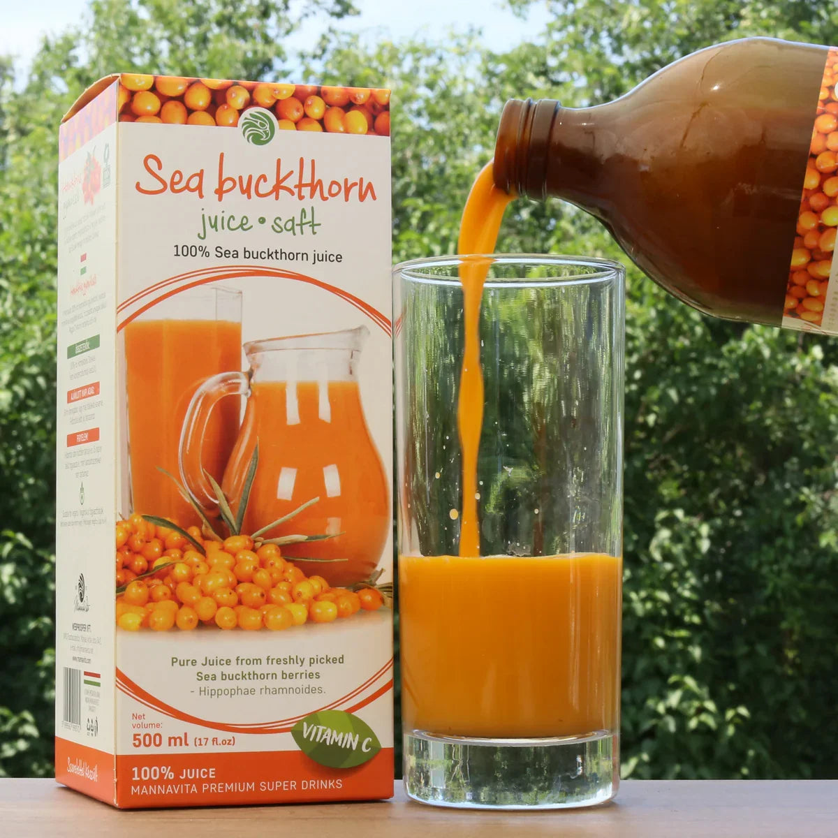 Mannavita Sea buckthorn 100% pure pressed juice • 500 ml - Mannavita