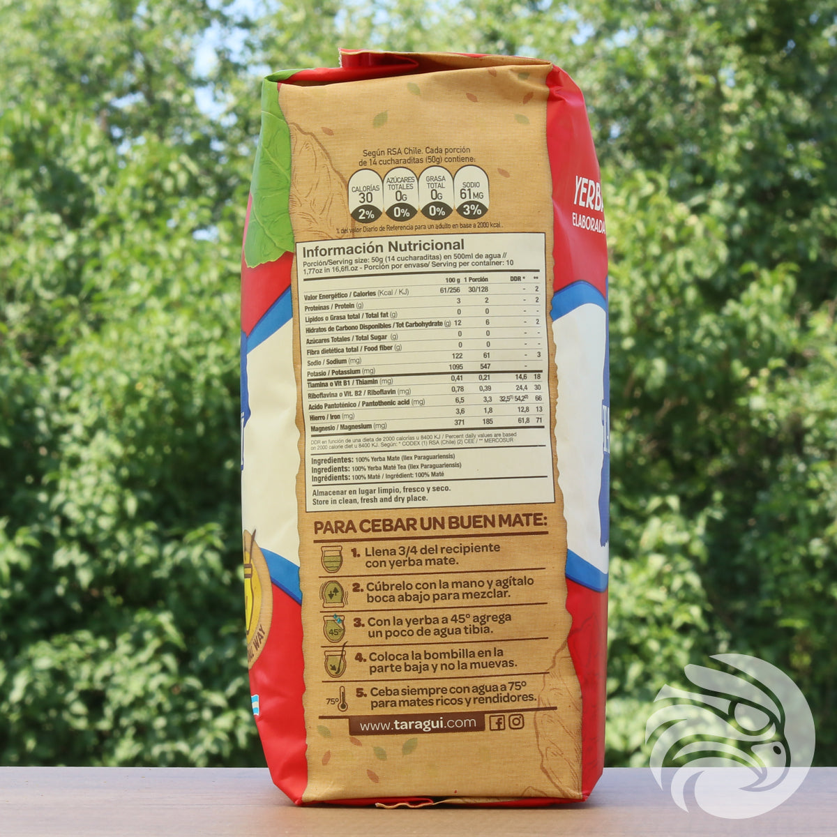 Taragüi Yerba-Mate-Tee • Mit Stängeln verarbeitet • 500 g