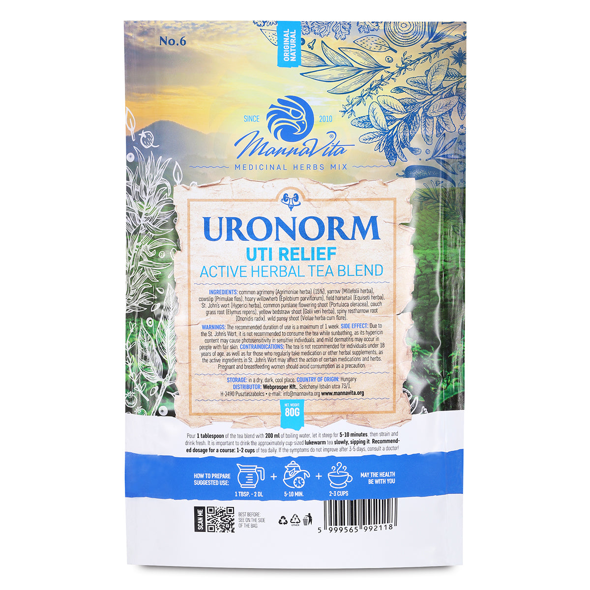 URONORM Harnwegsinfekt-Linderung aktiver Kräutertee-Mischung • 80g
