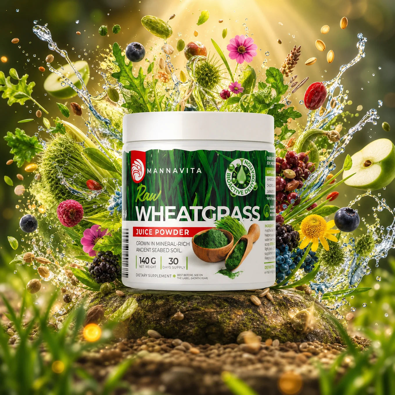 Mannavita Weizengrassaft-Getränkepulver • glutenfrei • 140g