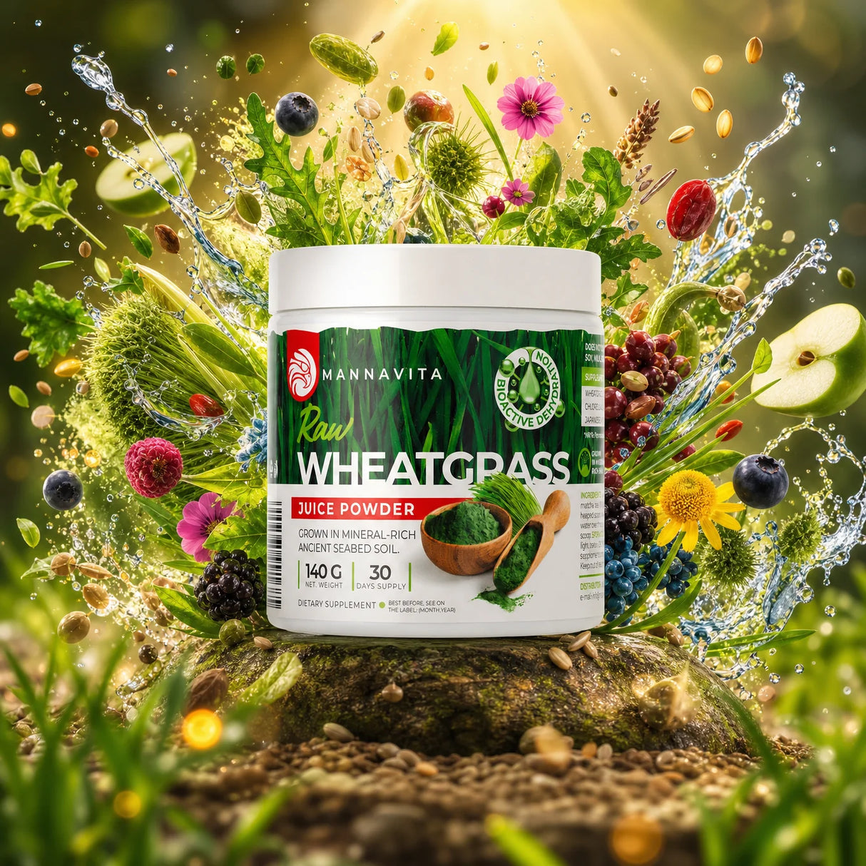 Mannavita Weizengrassaft-Getränkepulver • glutenfrei • 140g