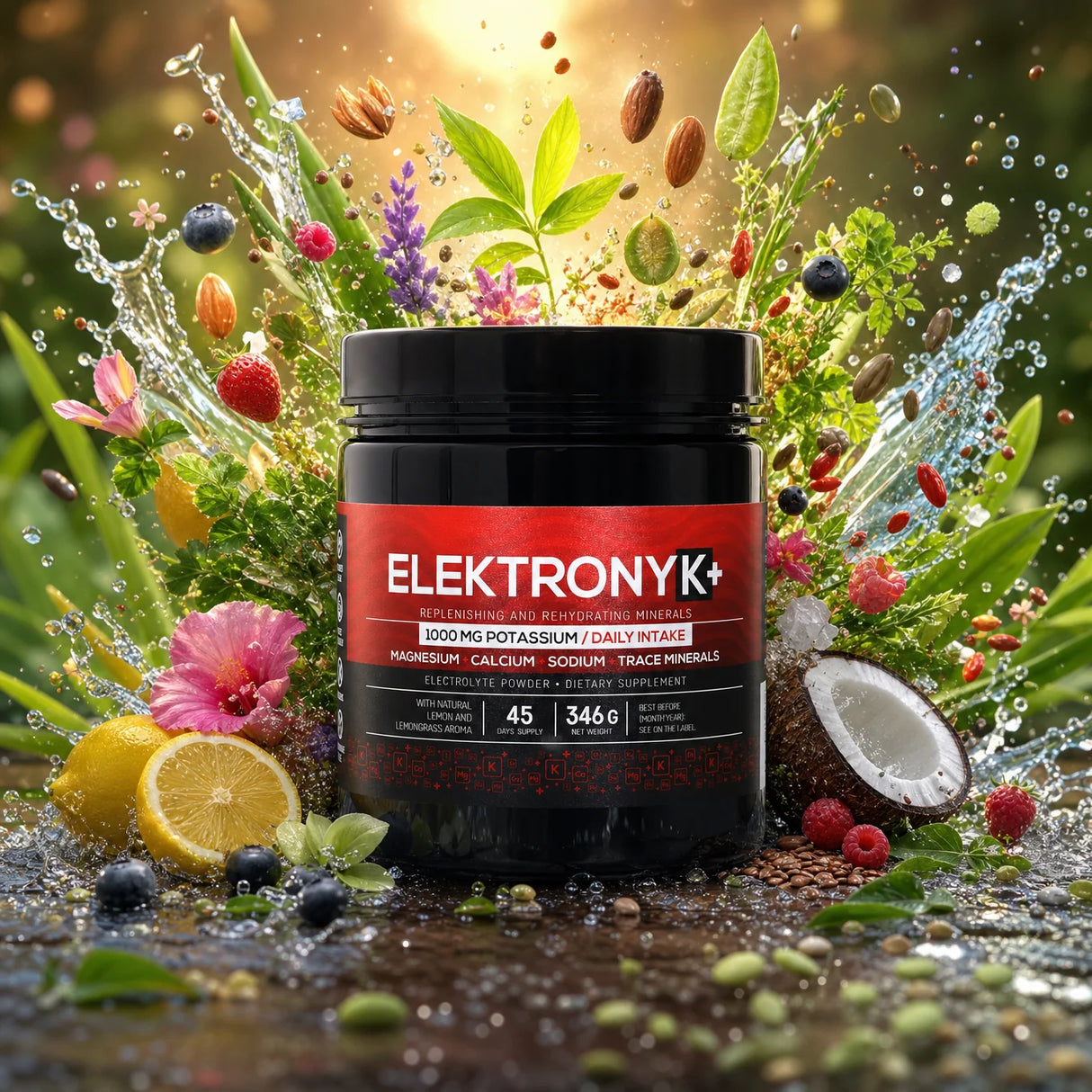ElektronyK+ Elektrolyt-Pulver • 1000 mg Kalium mit Glycin • SÜSS, 402g