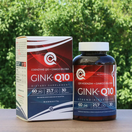 GINK-Q10 • Q10 Coenzyme + Ginkgo Biloba complex • 60 capsules - Mannavita