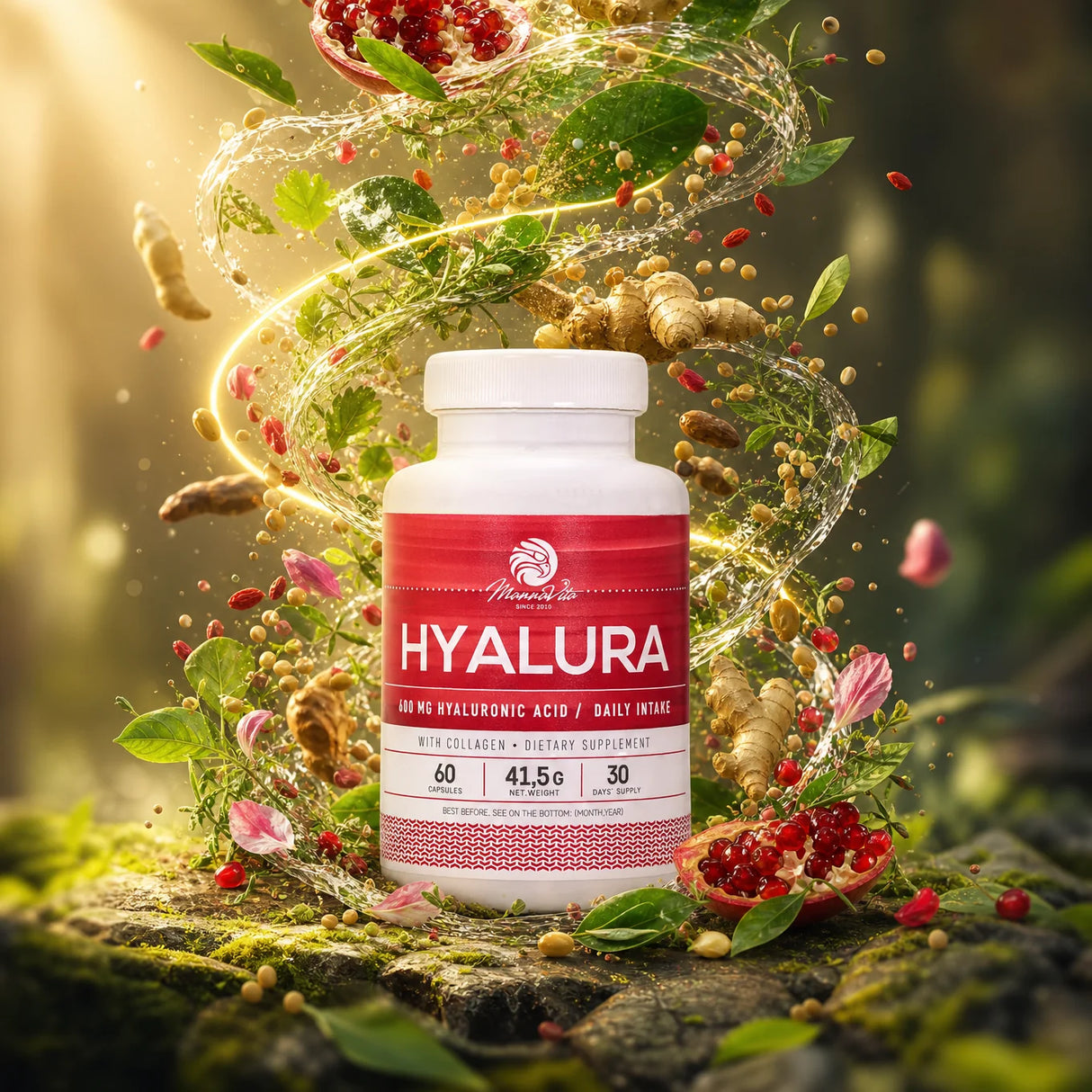 Hyalura 600 mg Hyaluronsäure + Kollagen Kapseln • 60 Stk.