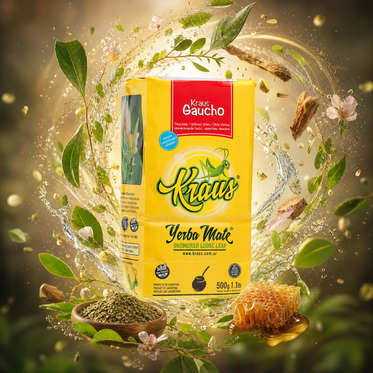 Kraus Yerba Mate • Gaucho, sin palo – ohne Stängel • 500 g