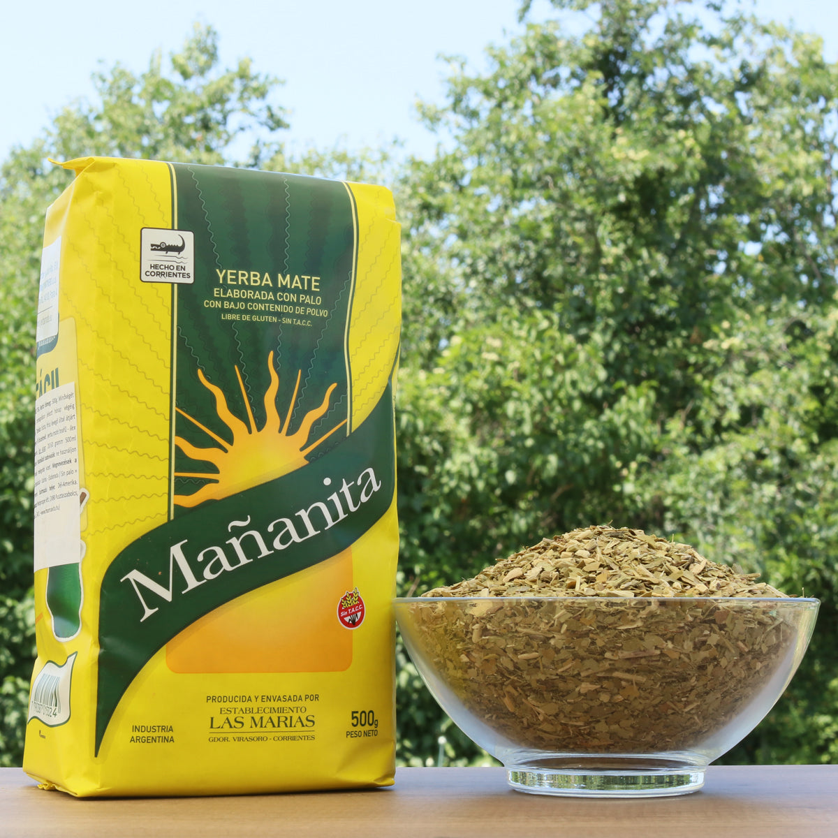 Mañanita Yerba-Mate-Tee • Mit Stängeln hergestellt • 500 g