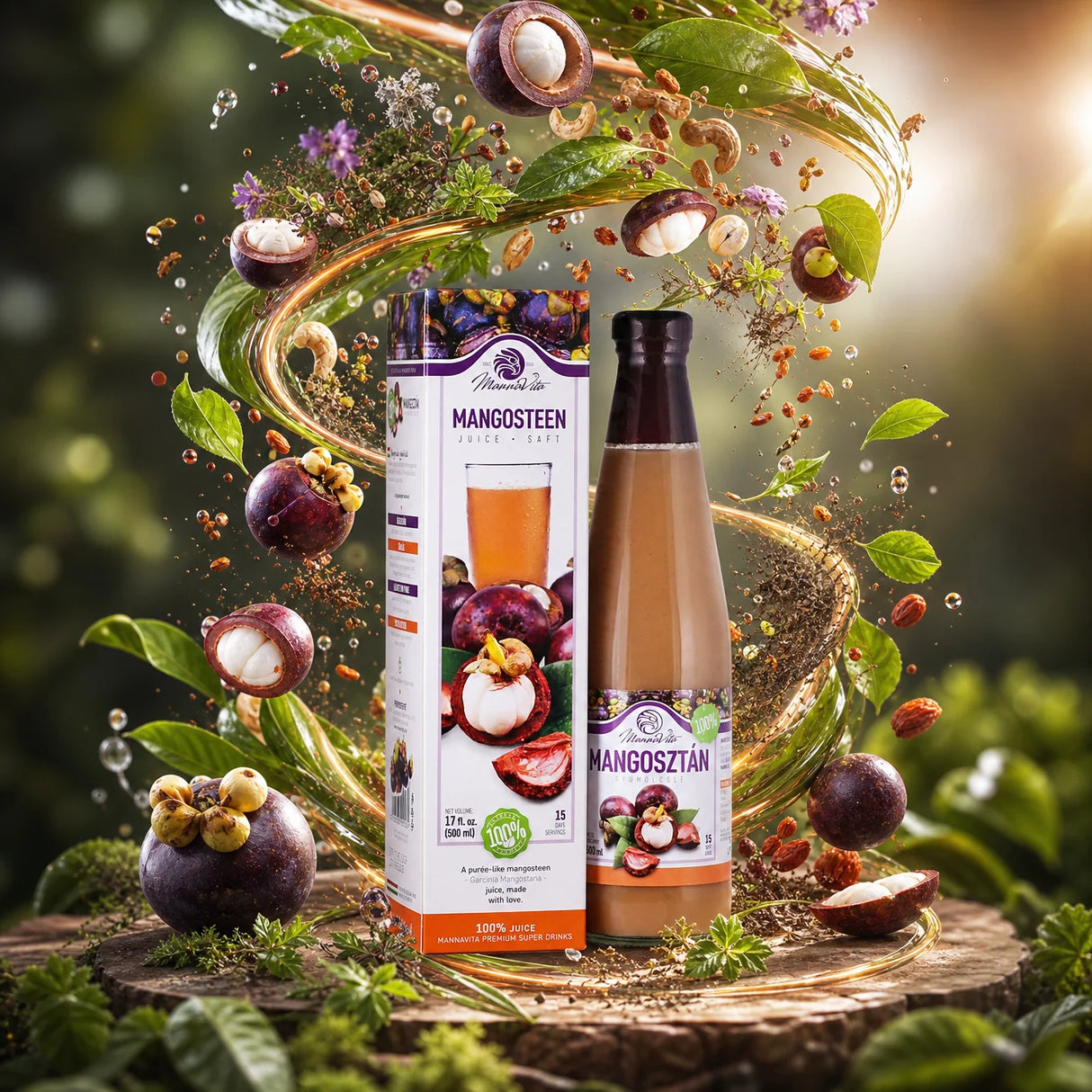 Mannavita Mangostan 100% gepresstes reines Püree • 500 ml