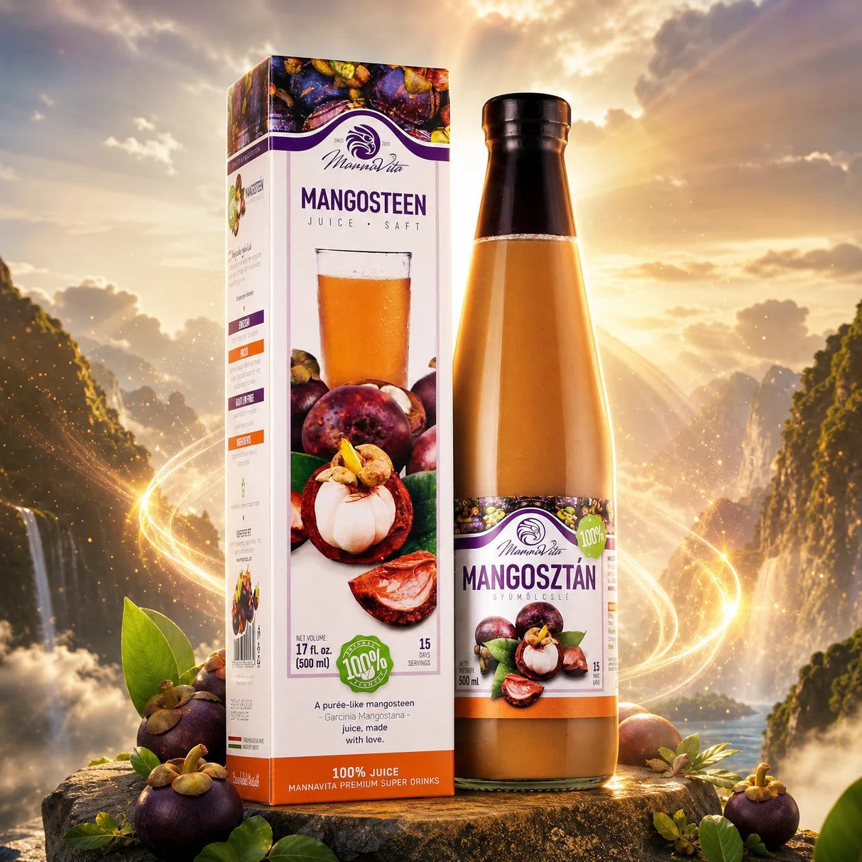 Mannavita Mangostan 100% gepresstes reines Püree • 500 ml
