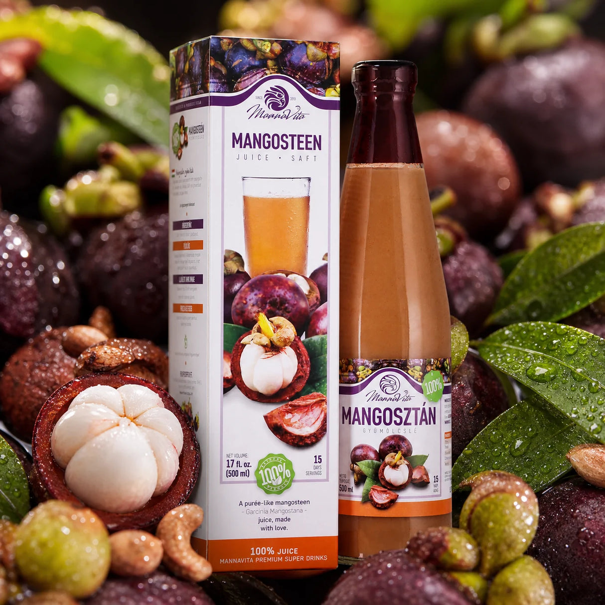 Mannavita Mangostan 100% gepresstes reines Püree • 500 ml