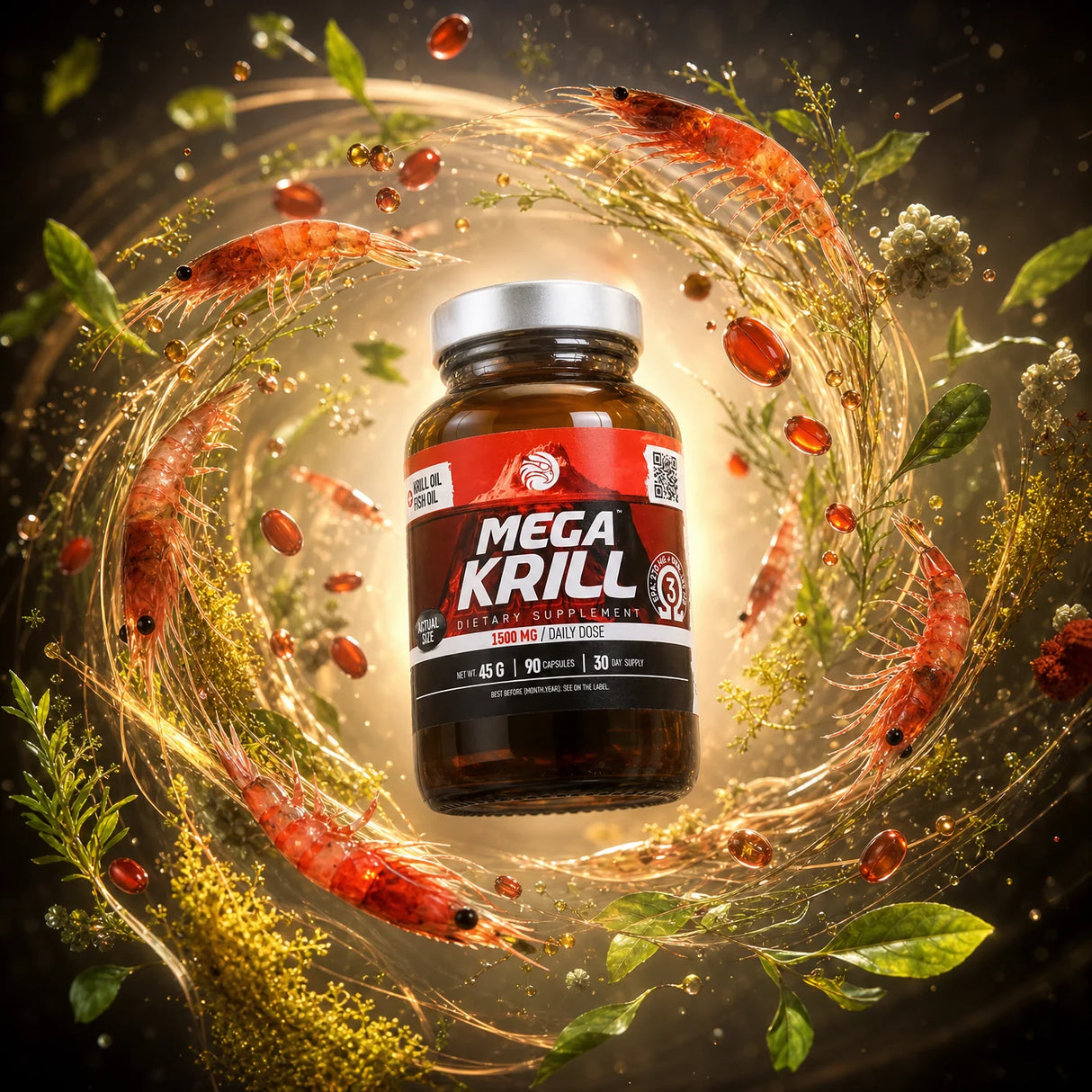 MegaKRILL 1500 mg Krillöl + Fischöl • 90 Kapseln