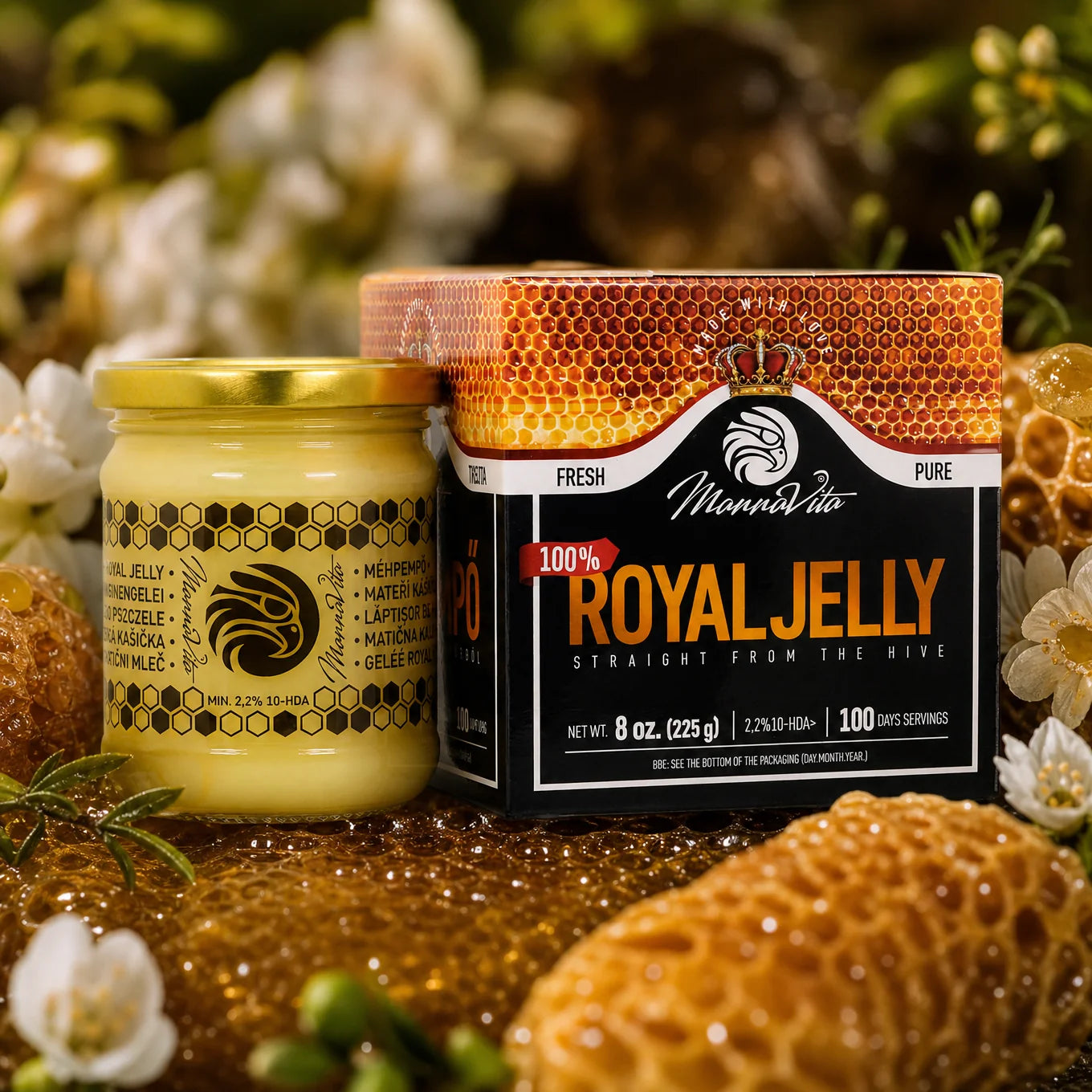 Mannavita frische reine Gelée Royale • 2,2% 10-HDA • 225g