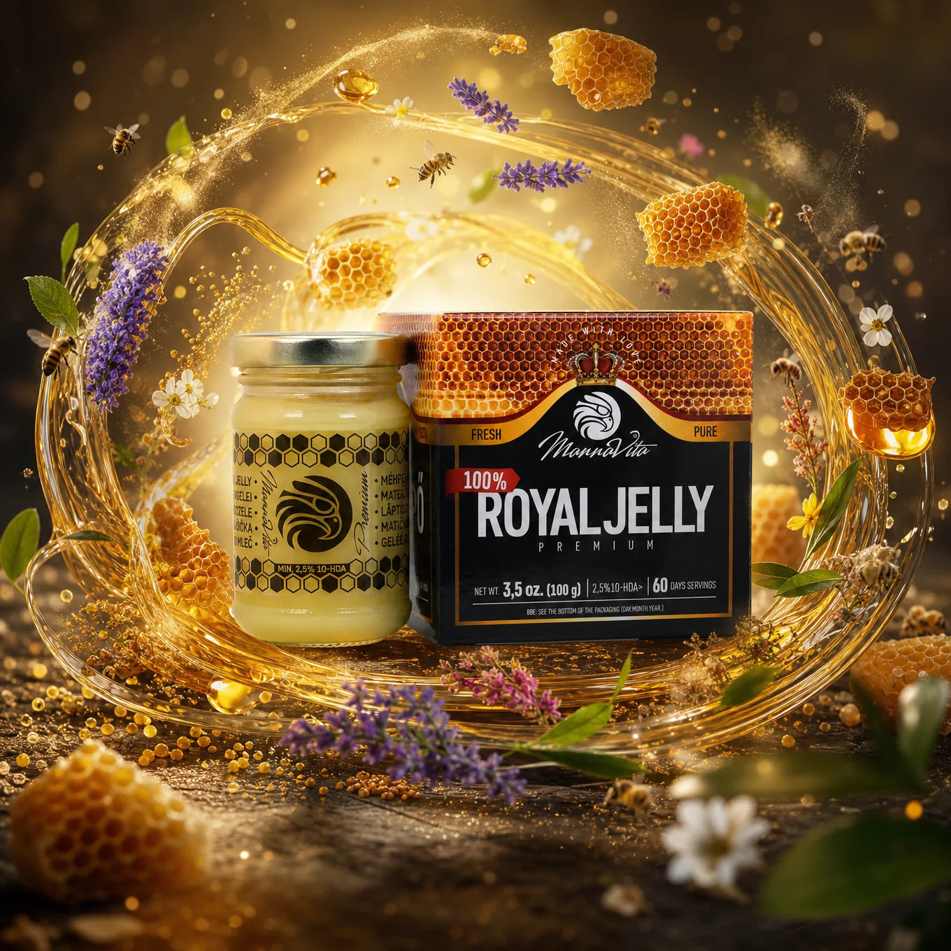 Mannavita Premium Gelée Royale • 2,5% 10-HDA • 100g