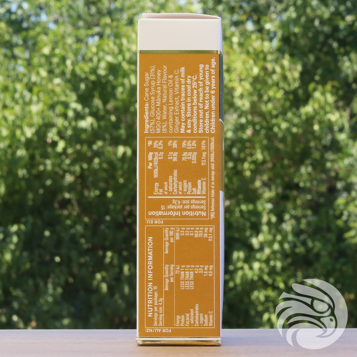 Manuka-Honig Lutschpastillen mit natürlichem Ingwer & Zitrone • 15 Stück