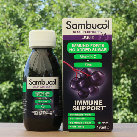 Sambucol Schwarzer Holunderbeersirup, zuckerfrei • 120 ml