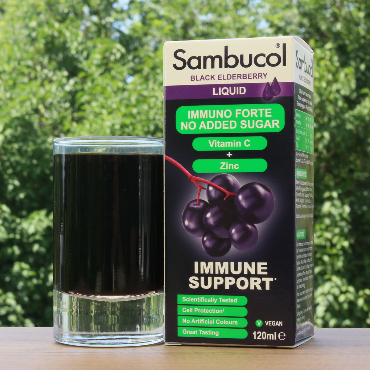 Sambucol Schwarzer Holunderbeersirup, zuckerfrei • 120 ml