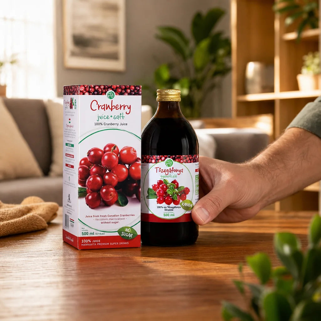 Mannavita Cranberry 100% gepresster reiner Saft • 500 ml